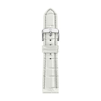 18 mm White Croco-Calf Embossed Leather Strap