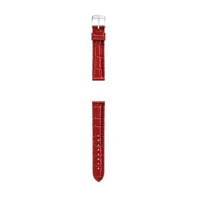 18mm Ruby Red Croco-Calf Embossed Leather Strap MS18AA060932