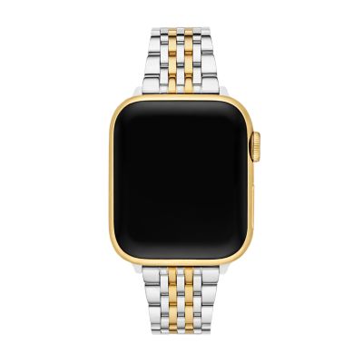 Tapered Seven Link Two-Tone 18K Gold Plated Stainless Steel