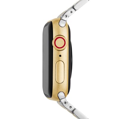 Tapered Seven Link Two-Tone 18K Gold Plated Stainless Steel
