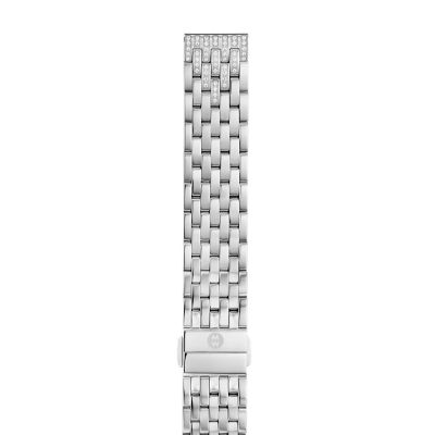 Bracelet à sept maillons en acier inoxydable avec diamants 18 mm Caber Isle