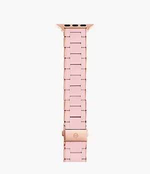 38/40/41mm and 42/44/45mm Barely Pink and Pink-Tone Silicone-Wrapped Bracelet Band for Apple Watch®