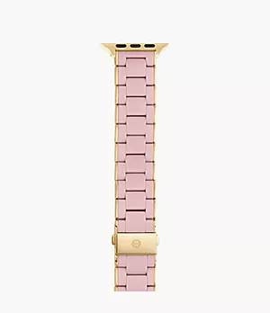 38/40/41mm and 42/44/45mm Barely Pink and Gold-Tone Silicone-Wrapped Bracelet Band for Apple Watch®