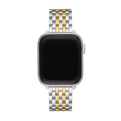 38 40 41mm and 42 44 45 49mm Two Tone 18K Gold Plated Bracelet Band for Apple Watch MS20GL285048 MICHELE