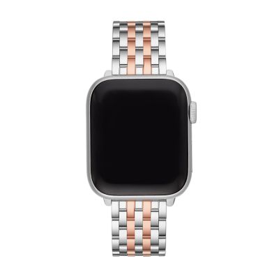 38/40/41mm and 42/44/45/49mm Two-Tone 18K Pink Gold-Plated Bracelet Band  for Apple Watch® MS20GL775045 - MICHELE®