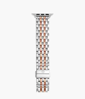 38/40/41mm and 42/44/45mm Two-Tone 18K Pink Gold-Plated Bracelet Band for Apple Watch®