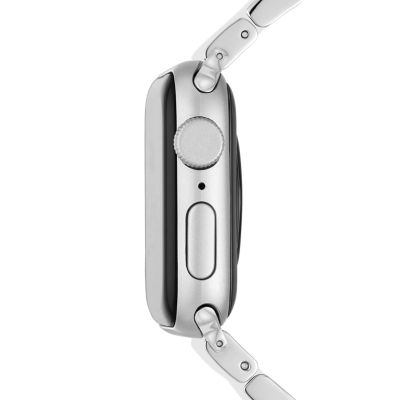 Michele White and Stainless Silicone-Wrapped Bracelet Apple Watch Band –  Moyer Fine Jewelers