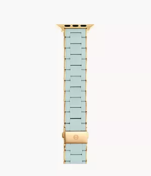 38/40/41mm and 42/44/45mm Seafoam and Gold-Tone Silicone-Wrapped Bracelet Band for Apple Watch®