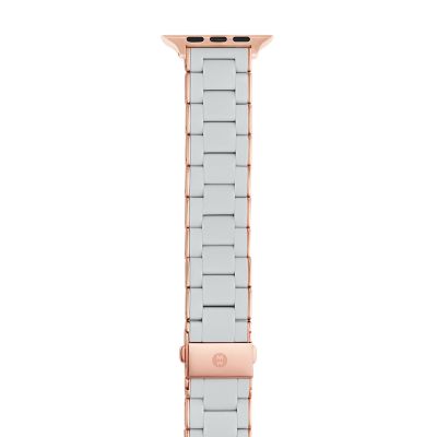 Michele Fog and Pink Tone Silicone Bracelet Band for Apple Watch