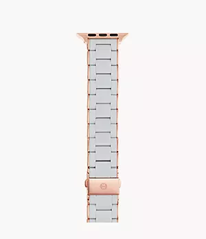 38/40/41mm and 42/44/45mm Fog and Pink-Tone Silicone-Wrapped Bracelet Band for Apple Watch®