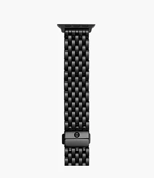 38/40/41mm and 42/44/45/49mm Black IP-Plated Ceramic Bracelet Band for Apple Watch®