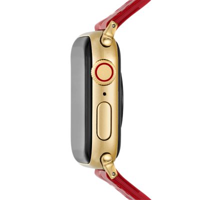 38/40/41/42mm and 42/44/45/46/49mm Ruby Red Leather Band for