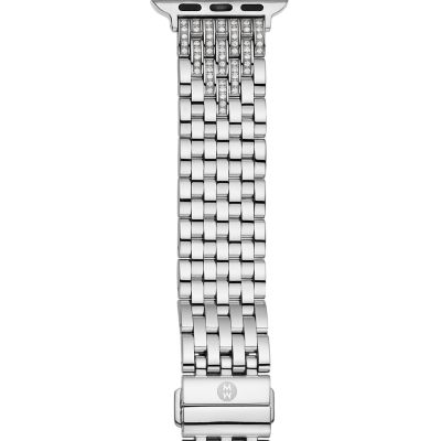 white band watch with diamonds