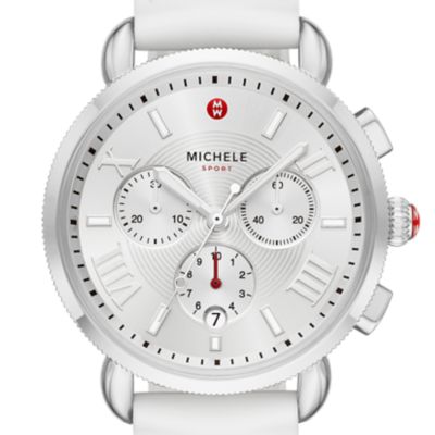 michele two tone round watch