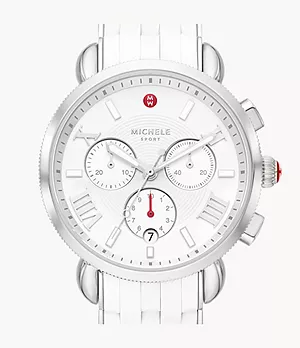 Sporty Sport Sail White and Stainless Silicone-Wrapped Watch