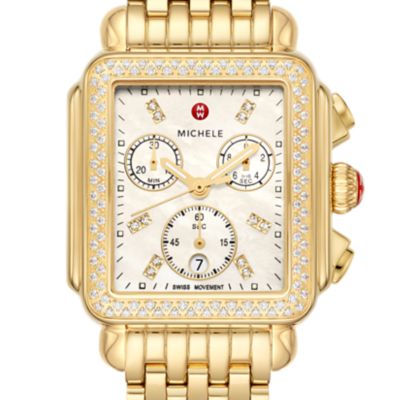 Deco 18k Gold Diamond Watch