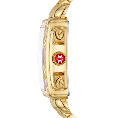 Deco 18K Gold Plated Diamond Watch MWW06A000777 MICHELE