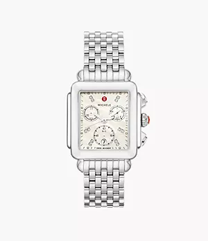 Deco Stainless Diamond Dial Watch