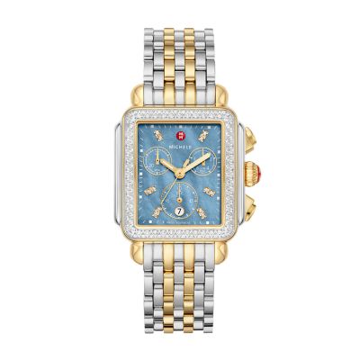 two tone michele watch