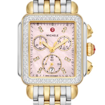 Deco Two-Tone 18K Gold-Plated Diamond Watch