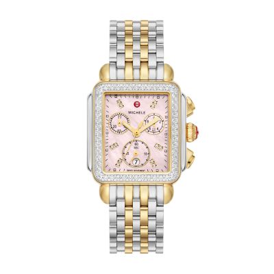 Michele jetway two hot sale tone watch