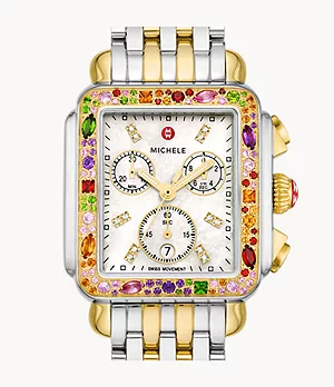 Deco Soirée Two-Tone 18K Gold-Plated Diamond Watch