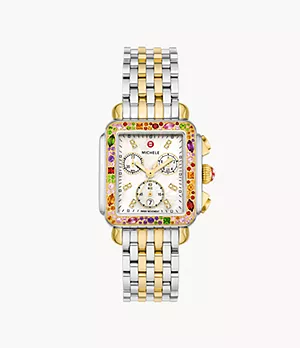 Deco Soirée Two-Tone 18K Gold-Plated Diamond Watch