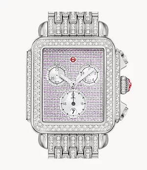 Limited Edition Deco Diamond Pink Sapphire Stainless Steel Watch