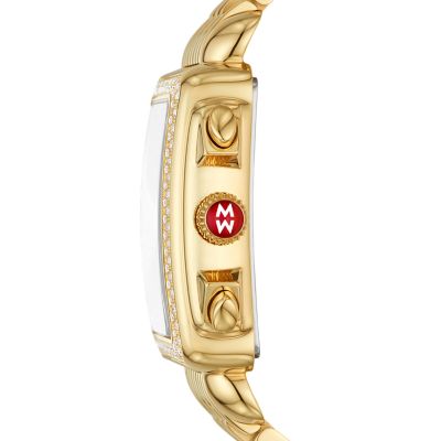 !! LIMITED EDITION!! NWT MICHELE High Shine Deco Diamond High Shine 18K Gold-Plated Watch MWW06A000806  main image 3