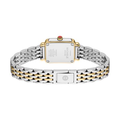 mio ジェントルフルイディディゴールド、アクアメディア Deco Madison Mini Diamond Two-Tone 18K Gold-Plated Watch