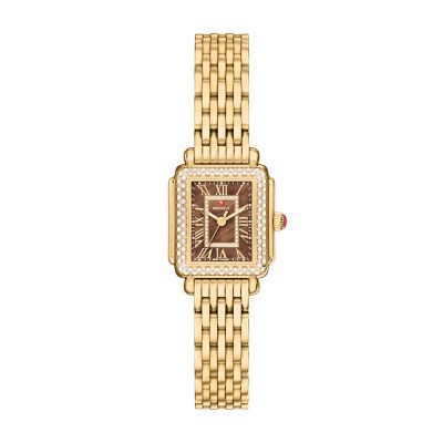 Deco Madison Mini Diamond 18K Gold-Plated Stainless Steel Watch