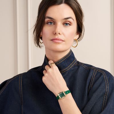 Deco Madison Mini Lush Green Leather Watch MWW06D000182 - MICHELE®