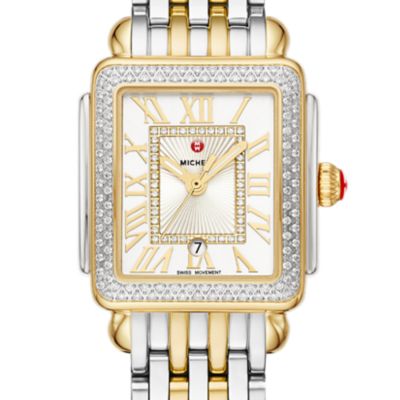 Deco Madison Mid Two-Tone 18K Gold-Plated Diamond Watch