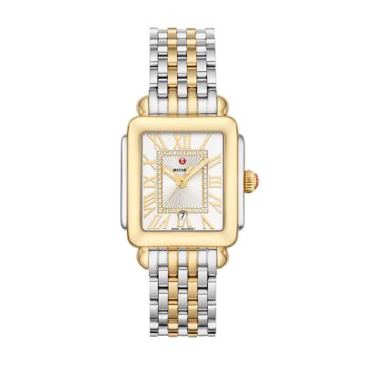 Deco Madison Mid Two Tone 18K Gold Diamond Dial Watch MWW06G000013