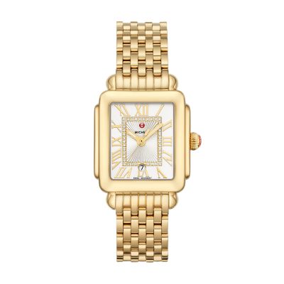 Michele watch 2025 deco gold