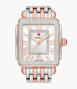 Deco Madison Mid Two-Tone 18K Pink Gold Diamond Watch
