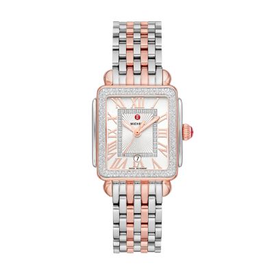 Deco Madison Mid Two Tone 18K Pink Gold Diamond Watch