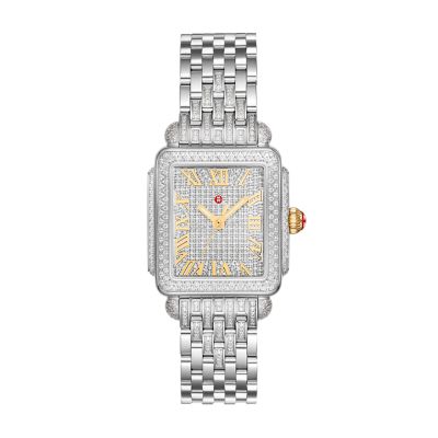 Michele Special Edition Deco Madison Mid Diamond Ultimate Pave Watch Silver