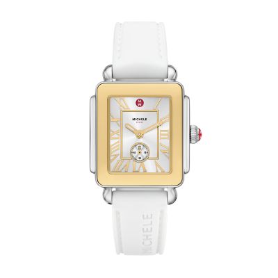 Deco Sport Mid Two-Tone White Silicone Watch MWW06H000007 - MICHELE®