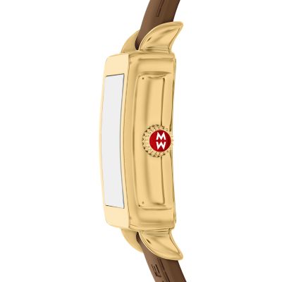 Deco Sport Mid Gold-Tone Brown Silicone Watch MWW06H000008 - MICHELE®