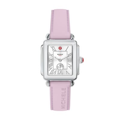 Deco Sport Mid Stainless Steel Pink Silicone Watch