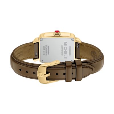 Deco Sport Mid Tort Brown Leather Watch MWW06H000011 - MICHELE®