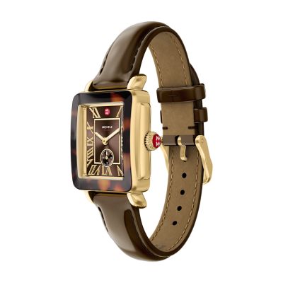 Deco Sport Mid Tort Brown Leather Watch MWW06H000011 - MICHELE®