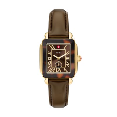 Deco Sport Mid Tort Brown Leather Watch