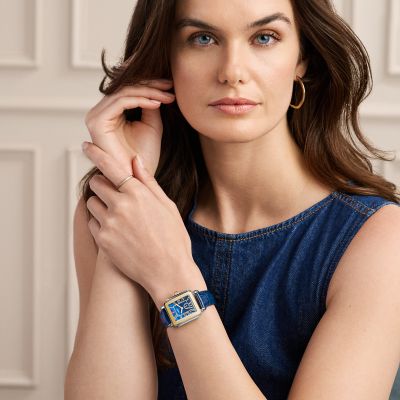 Deco Sport Mid Navy Leather Watch MWW06H000012 - MICHELE®
