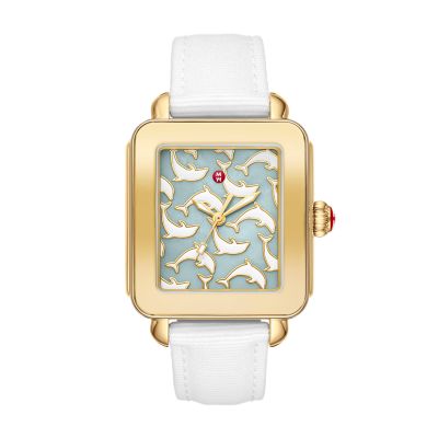 Deco Sport Gold Tone White tide ocean material Watch