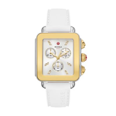 Michele watch best sale white band