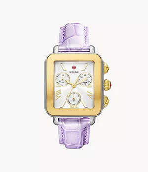 Deco Sport Two-Tone Lavender Leather Watch