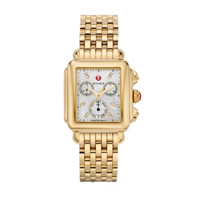 gold michele watch