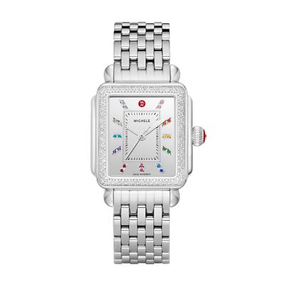 michele watches stainless steel